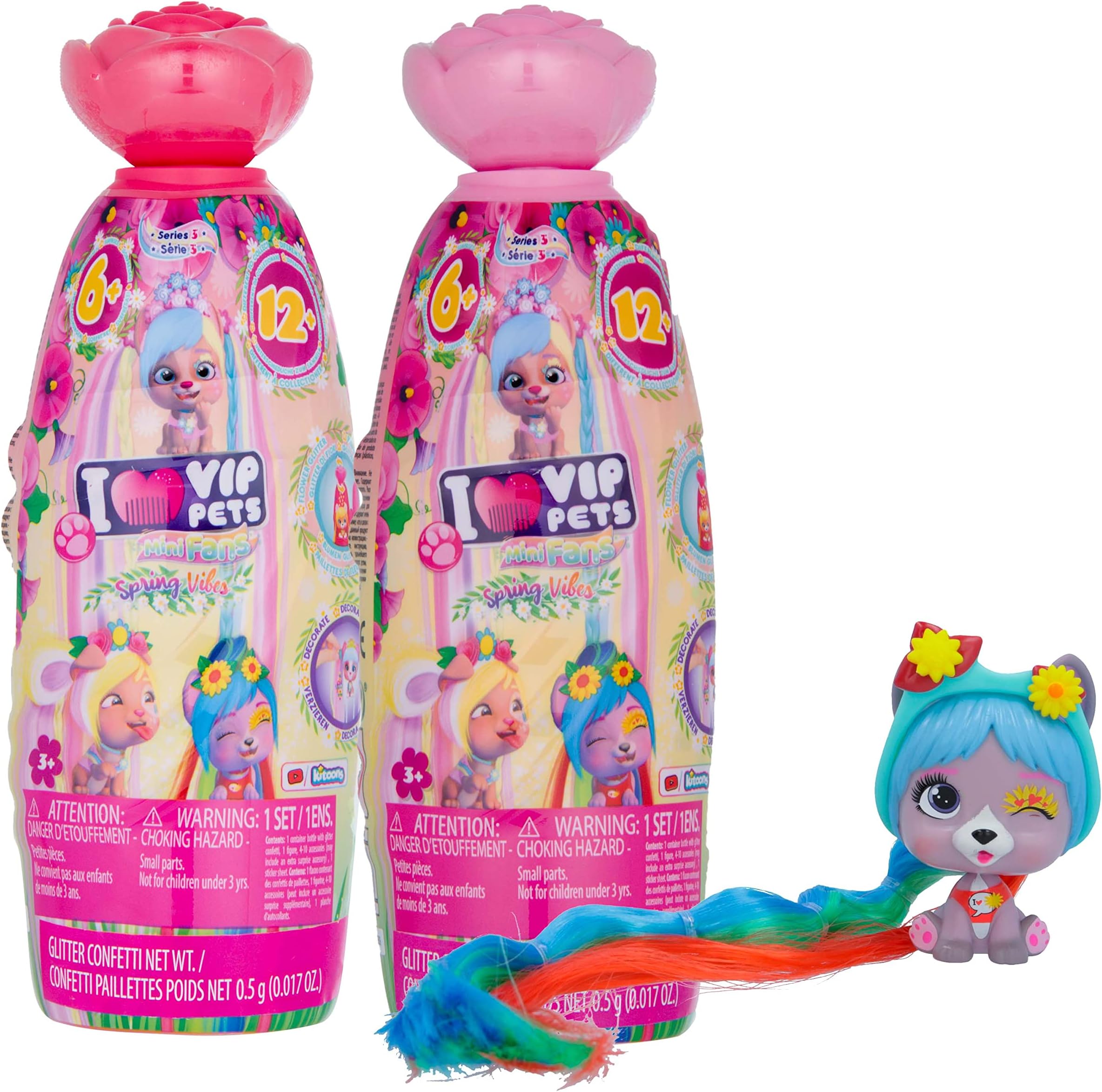 IMC Toys VIP Pets Mini Fans Spring Vibes S3 2 Pack- Includes VIP Pets and 6+ Surprise Accessories| Kids Age 3+