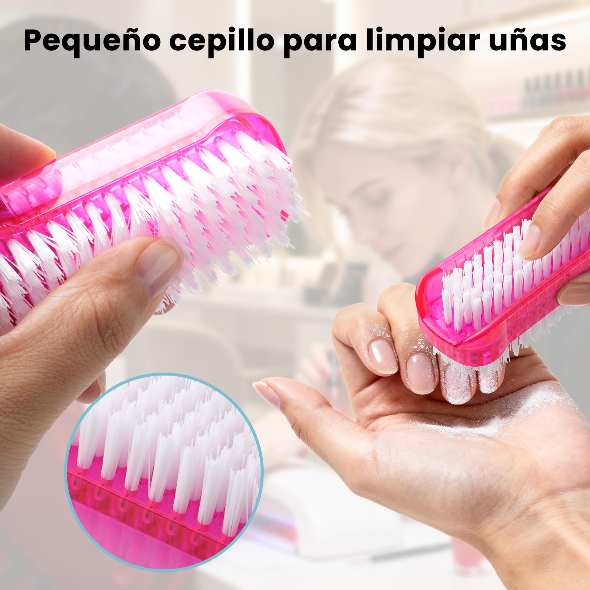 4 Cepillos de Uñas de Doble Cara, Cepillo para Limpieza de Uñas de Manos y Pies, Cepillo de Mano para Uñas