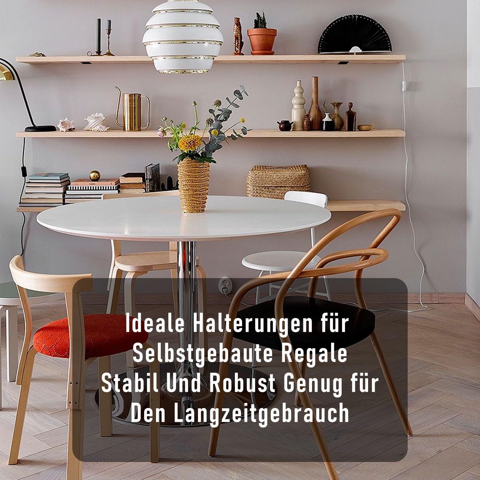 8 Stück Schwebende Regalhalterungen, Schwerlast Schwimmende Regalhalterungen, Robuste Metallwandhalterungen für Wandanbringung DIY offenes Regal (Schwarz, 30 cm) 12in