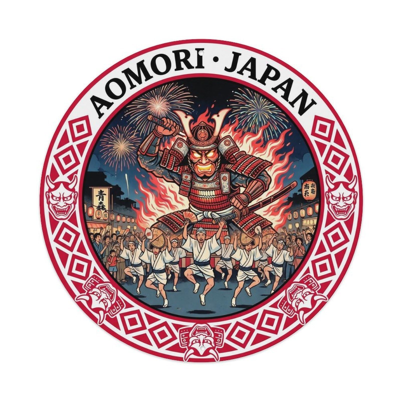 Okahys 8X8inch Classic Style Aomori Nebuta Cherry Theatre Culture Performance Metal Tin Sign