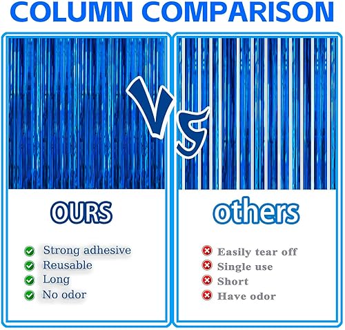 Miniatura 5 de Paquete de 3 cortinas de oropel plateadas de 3.3 pies x 9.9 pies, decoración de fondo de fiesta con flecos metálicos para decoración de despedida de