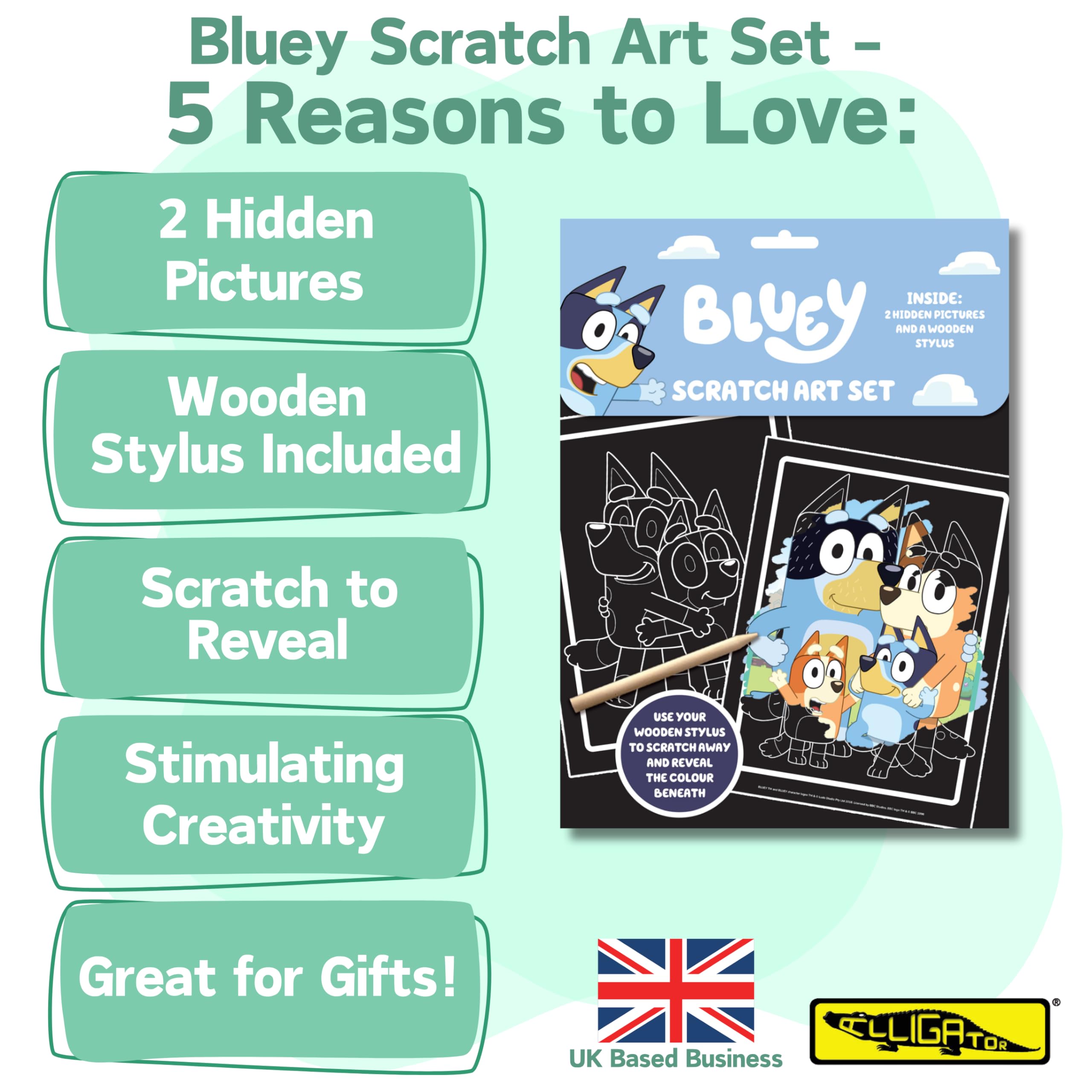 Set De Arte Para Rascar Bluey, Libro De Actividades Con Lápiz Mágico Y Dibujos Ocultos, Diversión Sin Tinta