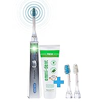 Vista 10 de Emmi-dent Juego de cepillos de dientes eléctricos ultrasónicos con tecnología de limpieza suave 100% ultrasónica. Ideal para dientes y encías
