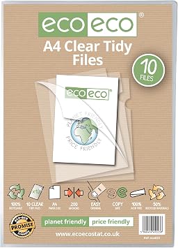 eco-eco A4 50% Recycled Bag 10 Tidy Files, eco023