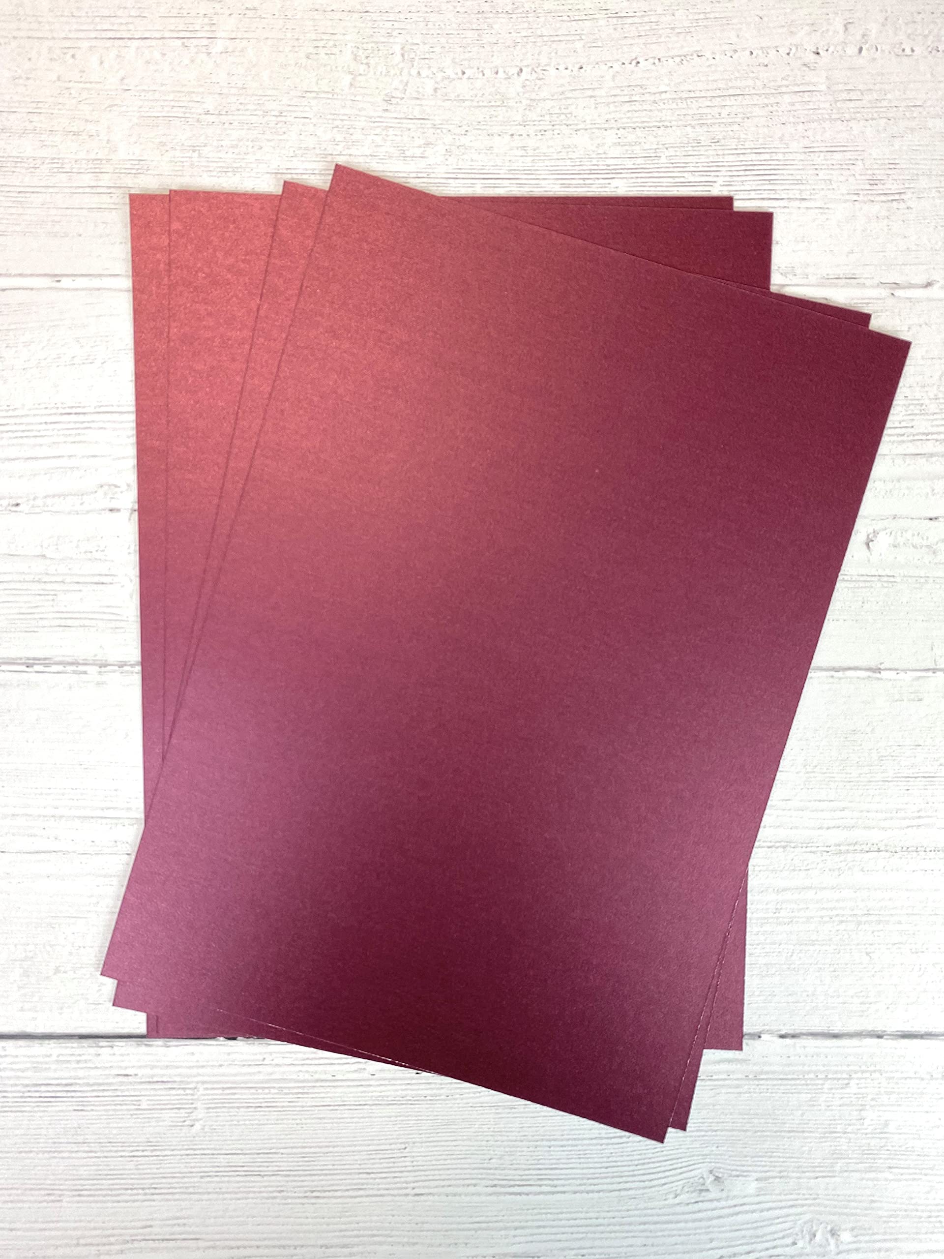 Oakwood Archer A4 Pearl Card, Burgundy