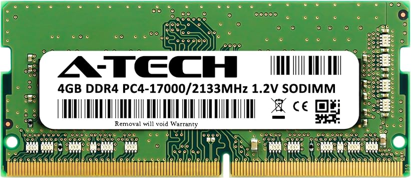 A-Tech 4GB DDR4 2133 MHz SODIMM PC4-17000 (PC4-2133P) CL15 Non-ECC Laptop RAM Memory Module
