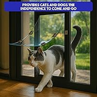 Vista 7 de Pantalla universal Puerta de gato y perro Se adapta a porches mosquiteros, puertas correderas y ventanas Instalación en medio de malla