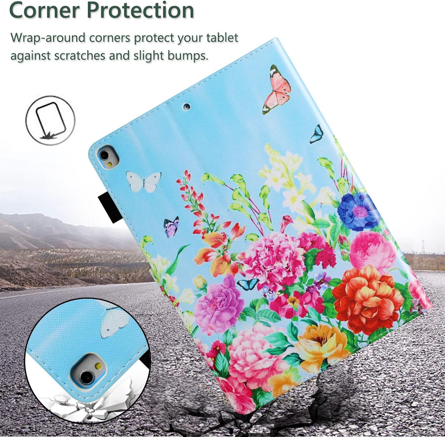 Ciaoye iPad Mini Case - Multi-Angle Viewing Folio Smart Leather Cover for iPad Mini 1/2/3/4/5 7.9" Tablet With Auto Sleep/Wake, Garden - Image 3