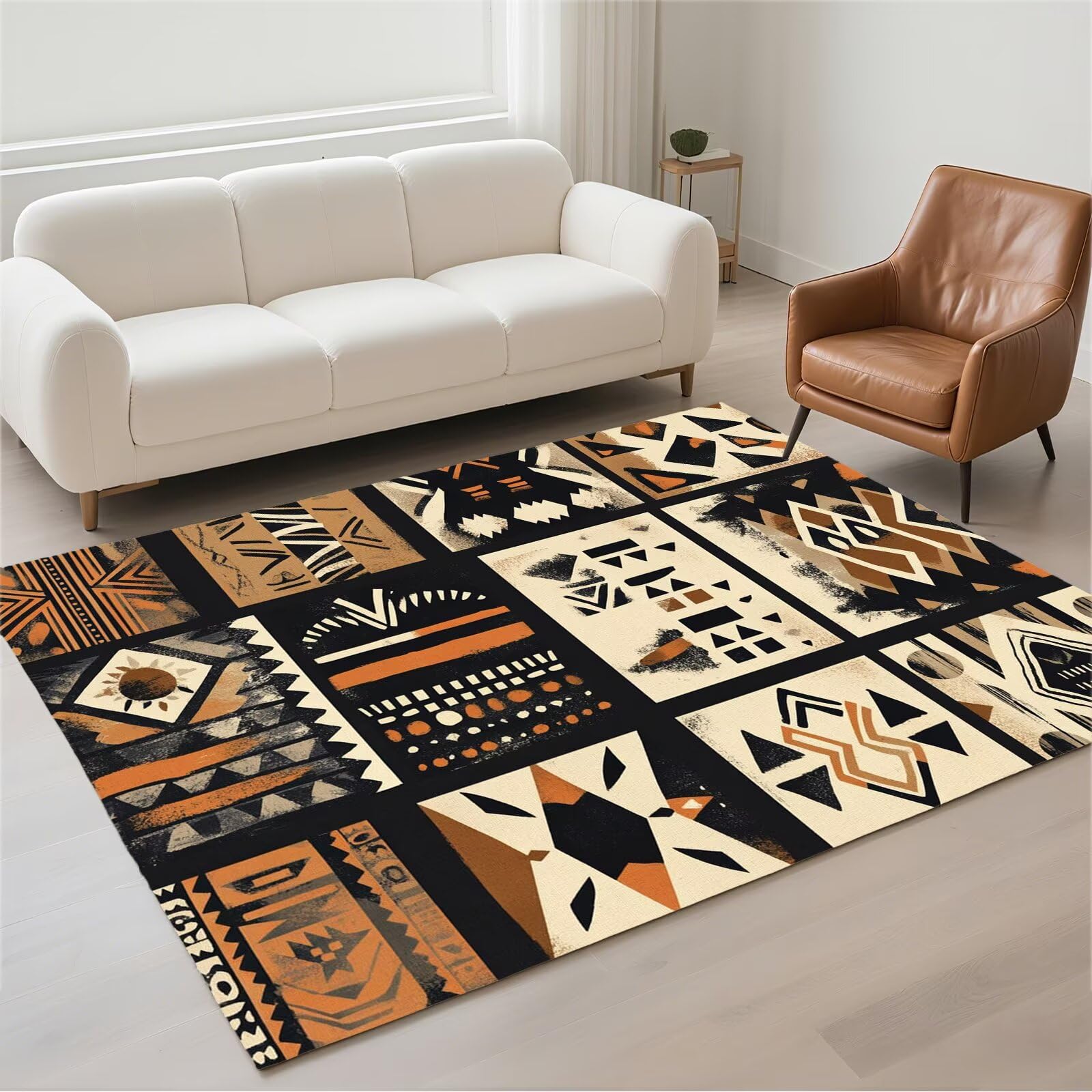 Tapis salon 60x90cm greige moderne et lavable pour entrée