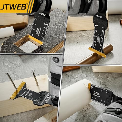 Miniatura 7 de JTWEB 30 hojas de sierra oscilante de titanio, corte de metal, cuchillas multiherramienta oscilantes, cuchillas de metal, cuchillas