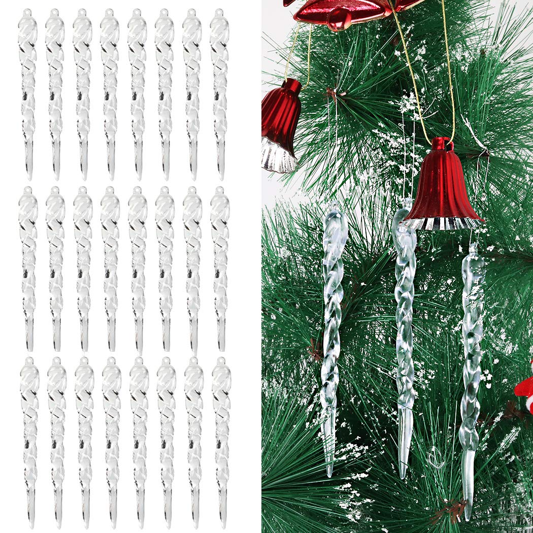 Buy Fansport Christmas Tree Icicle Ornaments Clear Plastic Icicles Drop