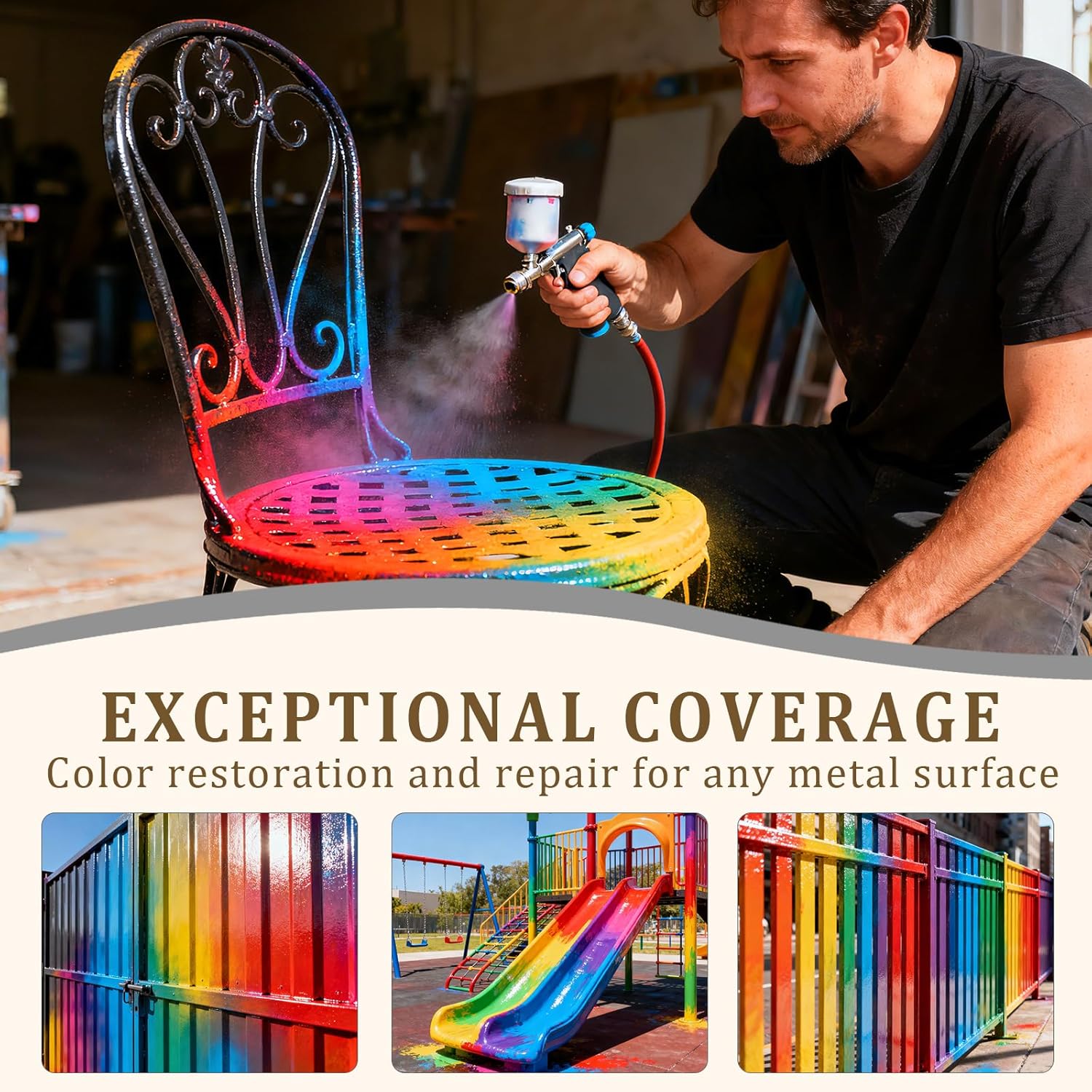 7 Colors Powder Coating Paint | Powder Coat Perfect for Metal Surfaces | Car Paints | Powder's Paint for Steel Structures, Factories, Buildings, Playgrounds, Gardens (7 Colors)