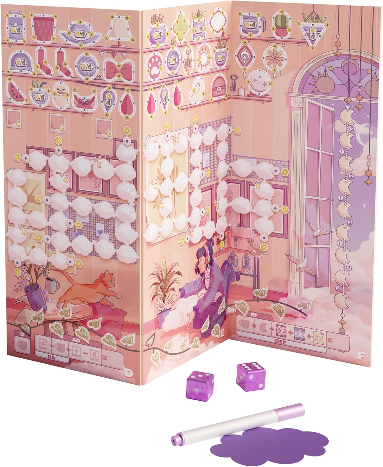 Daydream Board Game - Cozy Roll-and-Write Puzzle with Foldable Boards & 8 Sceneries, Relaxing Strategy Game for Families & Friends, Kids & Adults, Ages 8+, 1-5 Players, 15-30 Min Playtime