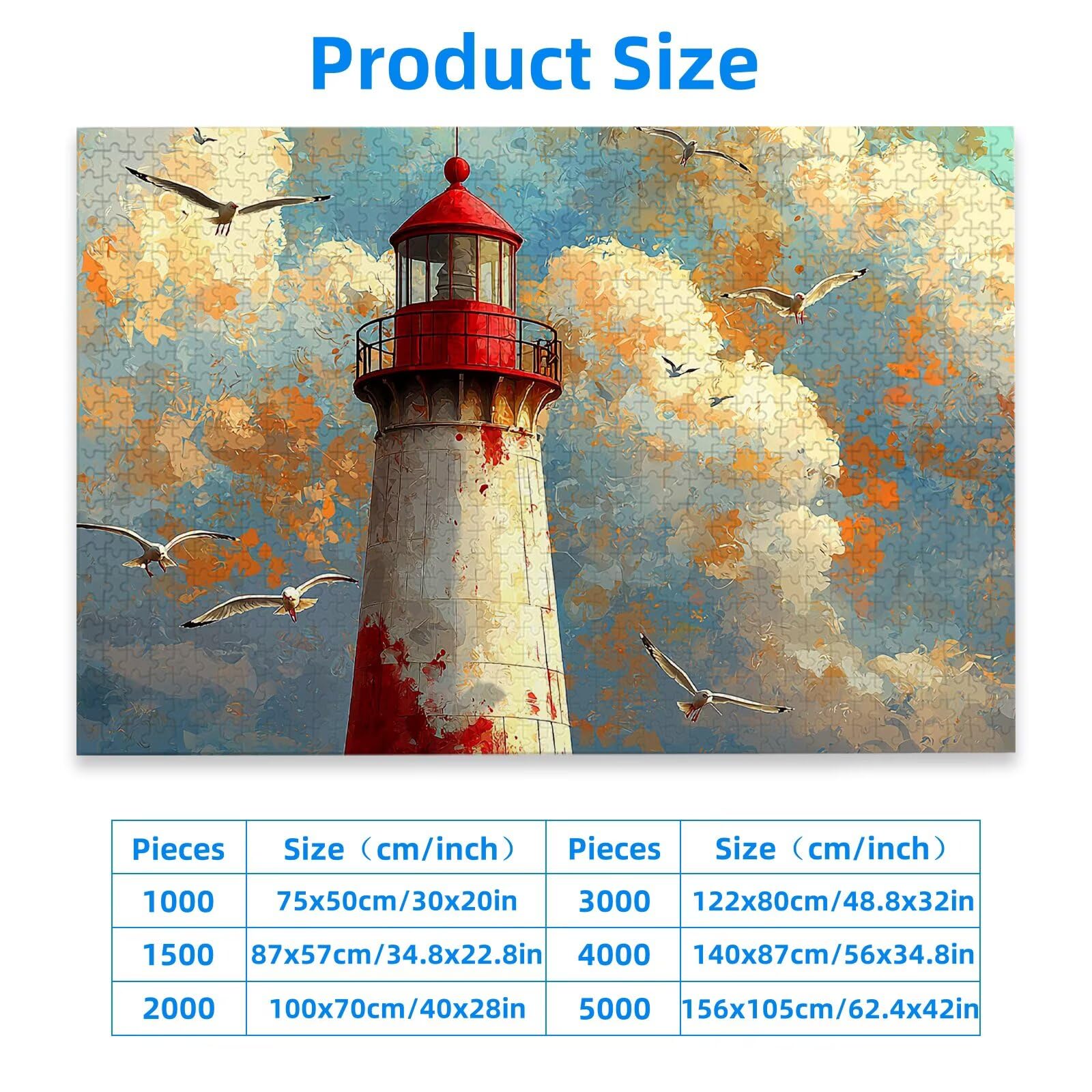 Puzzle 5000 elementów, latarnia morska, puzzle dla dorosłych, 5000 elementów, drewniane puzzle anime dla dorosłych, trudna łamigłówka, puzzle dla całej rodziny, drewniane puzzle do dekoracji pokoju