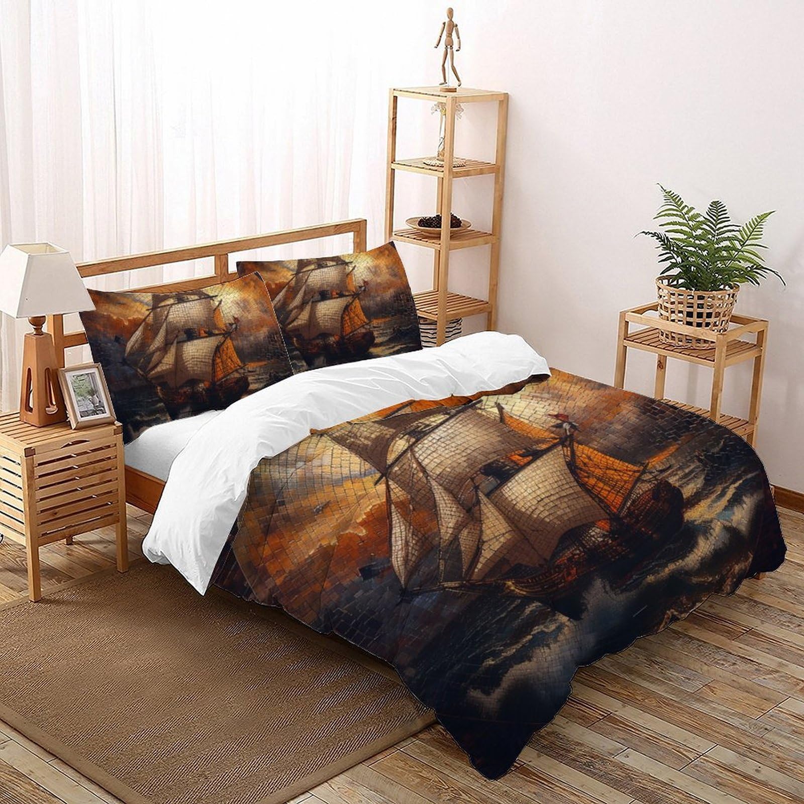 Housse de couette voilier 220x240cm en impression 3D de qualité durable