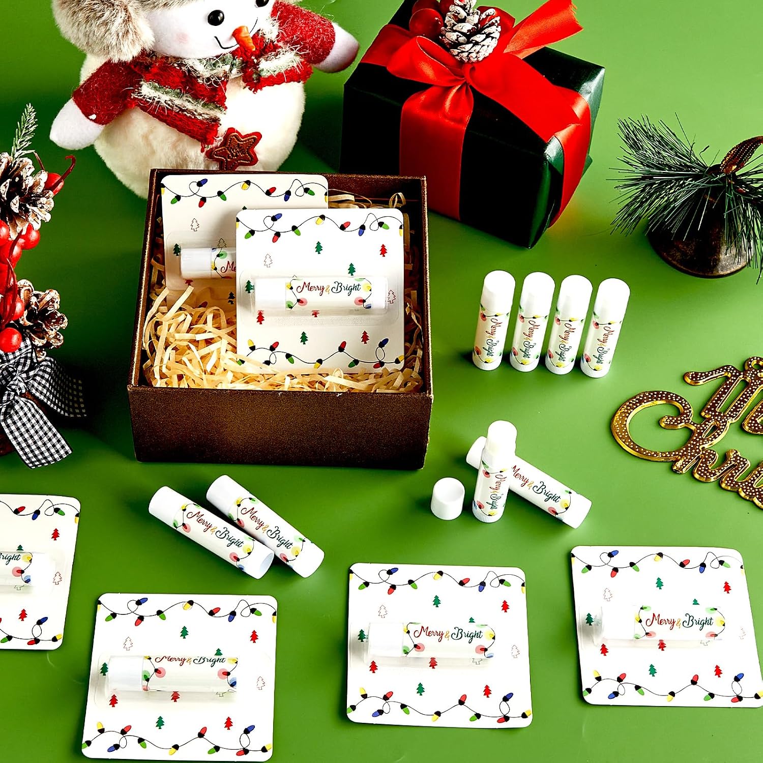 30 Pack Christmas Lip Balm Gift Bulk, Moisturizing Nourishing Lip Balm Appreciation Gift, Merry Xmas Holiday Birthday Party Favor Stocking Stuffers for Women Men Coworker Employee Teacher (Light Bulb) image 4