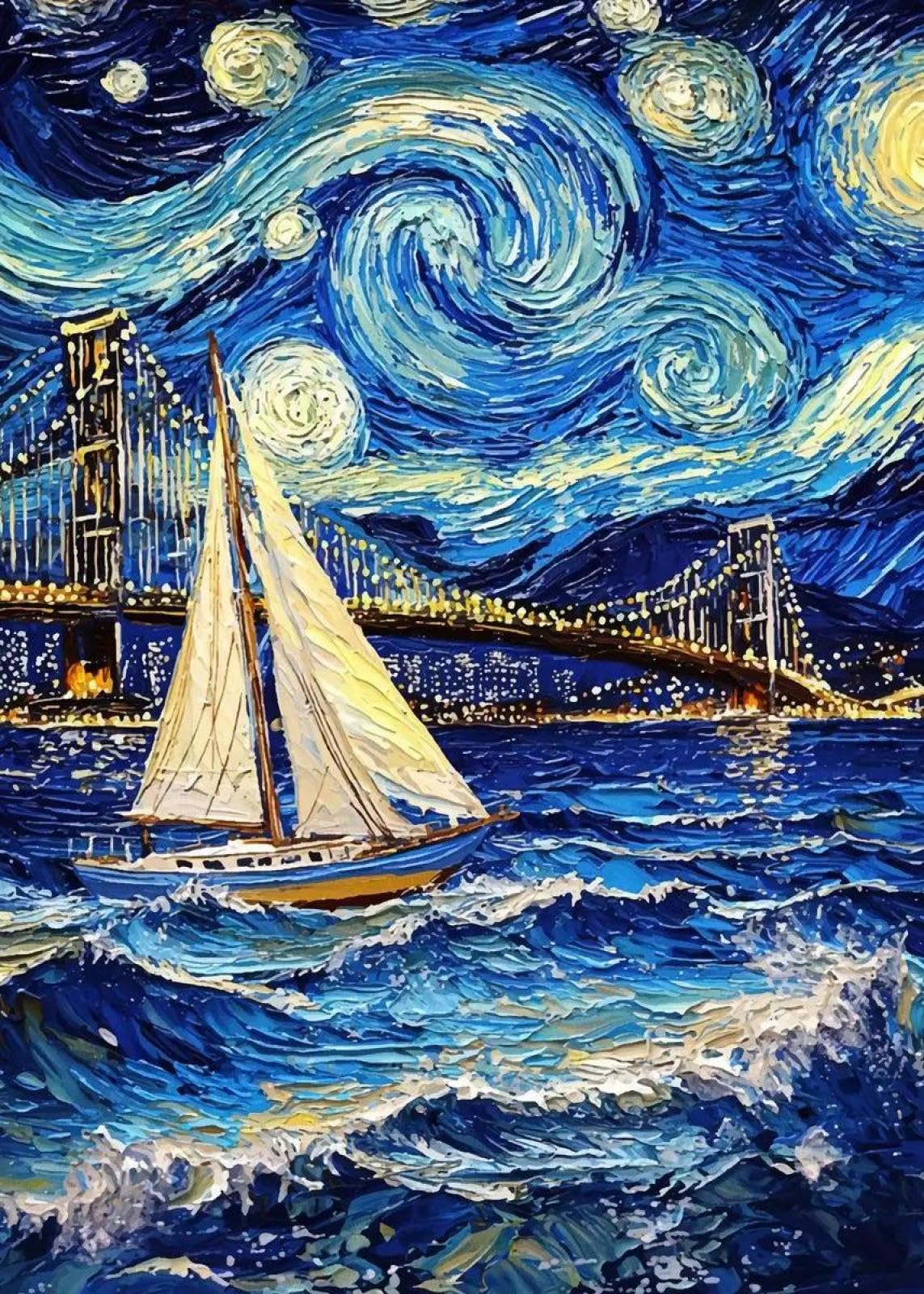 Yocheng Abstract Landscape Poster Prints House Night Canvas Painting Wall Art For Living Room Home Decor 30x40cm No Frame