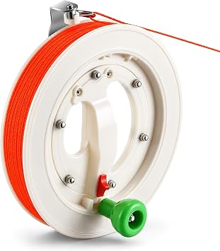 #18 Braided Mason Line with 22cm Large Reel, 540FT High Visibility Nylon String,136LB Heavy Duty Construction Line with Locking Reel for Brick Masonry, Landscaping, Fence AlignmentFluorescent Orange