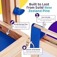 Vista 6 de Blue Squid Caballete de arte para niños, caballetes para niños pequeños Caballete de arte ajustable con rollo de papel, caballete magnético