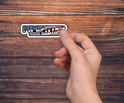 Miniatura 3 de Pipefitter - Calcomanías personalizadas para casco y parachoques, 3 unidades, para fontanero, con la bandera de Estados Unidos, para regalo,