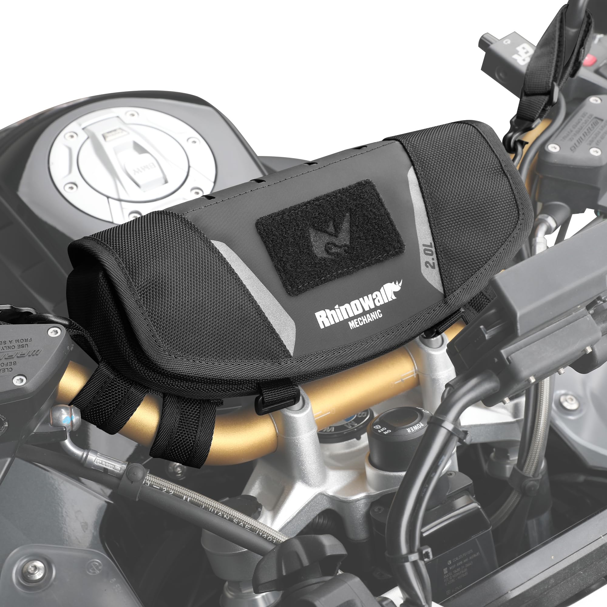 Rhinowalk Borsa da manubrio per moto 2L MJX2010, borsa da manubrio impermeabile con protezione antipioggia e tracolla, adatta per ADV Enduro Touring