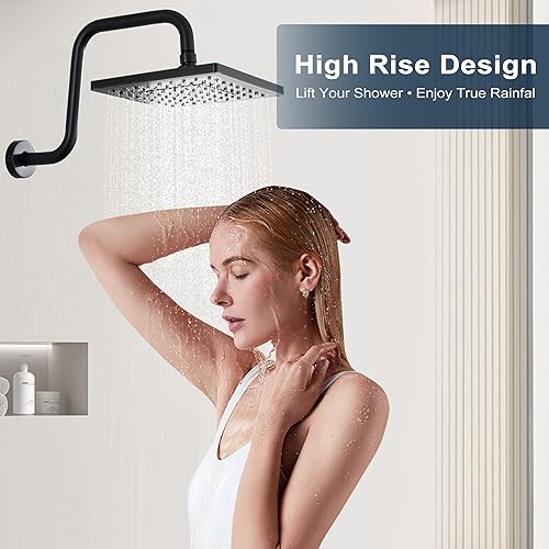 Vista 38 de BRIGHT SHOWERS Brazo de extensión de cabezal de ducha de 13 pulgadas con brida en forma de S, extensor de altura alta, brazo largo de acero Cromo