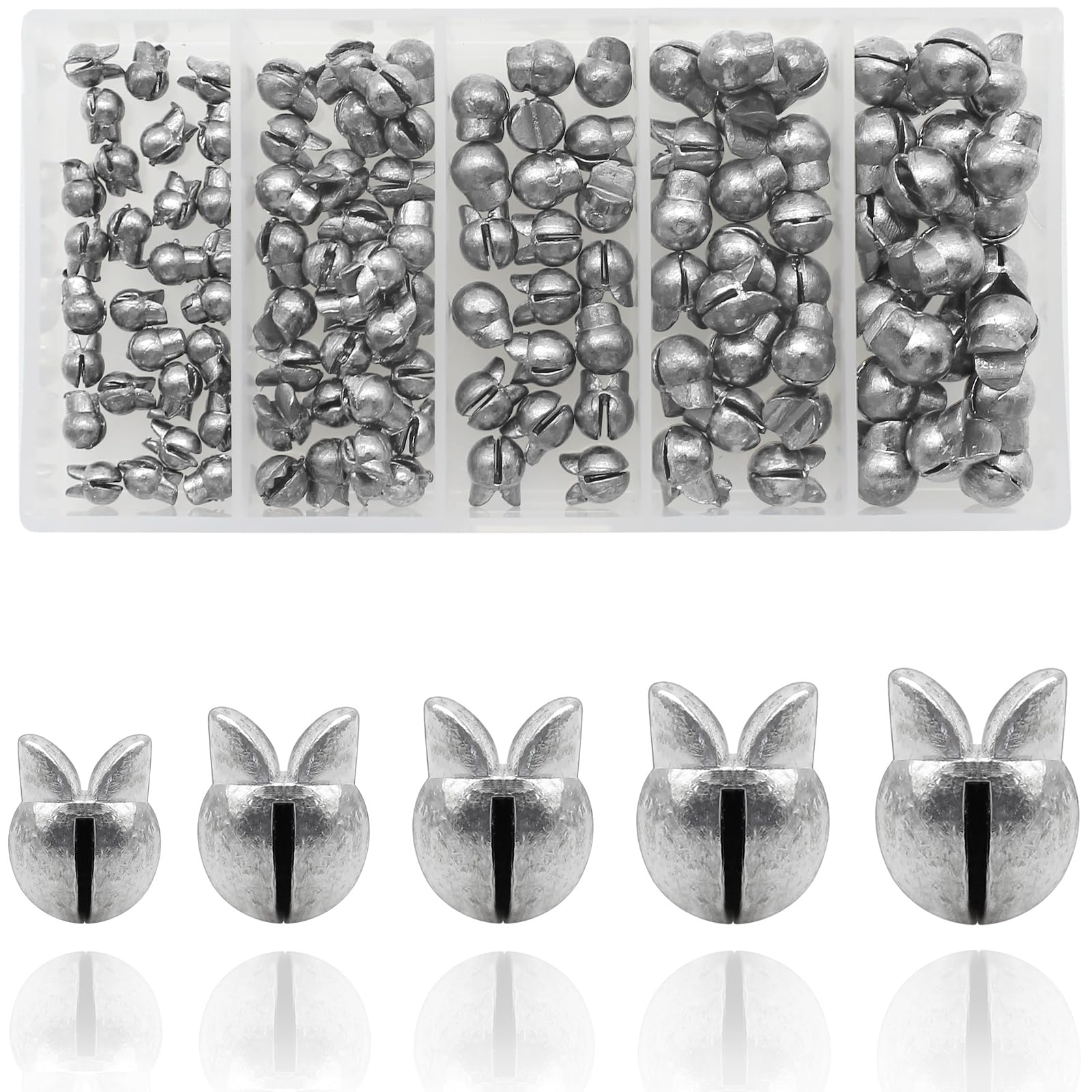 Fishing Weights Sinkers, 250/120pcs Lead Split Shot Fishing Sinkers Open Mouth Design Weights Clip Freshwater Saltwater Fishing Accessories