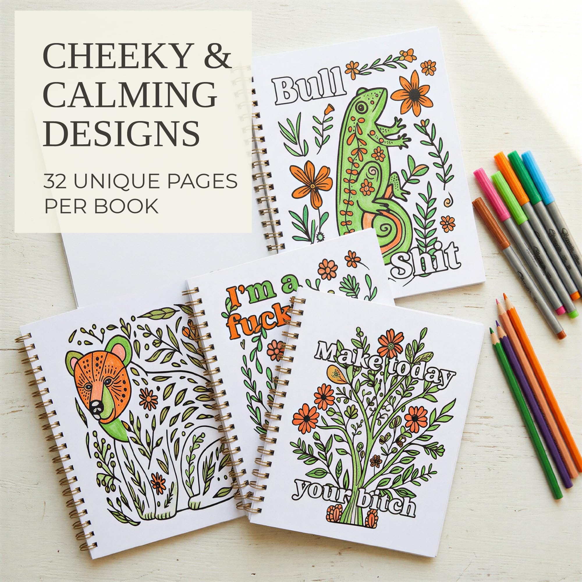 Adult Coloring Book Set - Floral & Nature Designs -3 Adult Coloring Book Set - Floral & Nature Designs -3