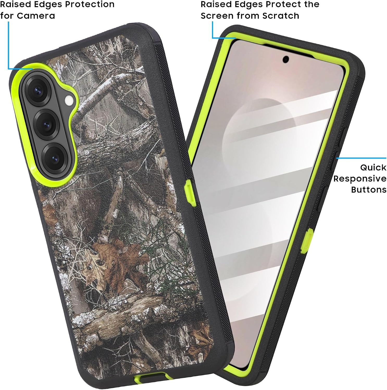 Compatible for Samsung S26 Rugged Case with Belt Clip Holster & Built-in Screen Protector, Heavy-Duty Full-Body Shockproof Cover, Military-Grade Protective Phone Case (Camo Green)