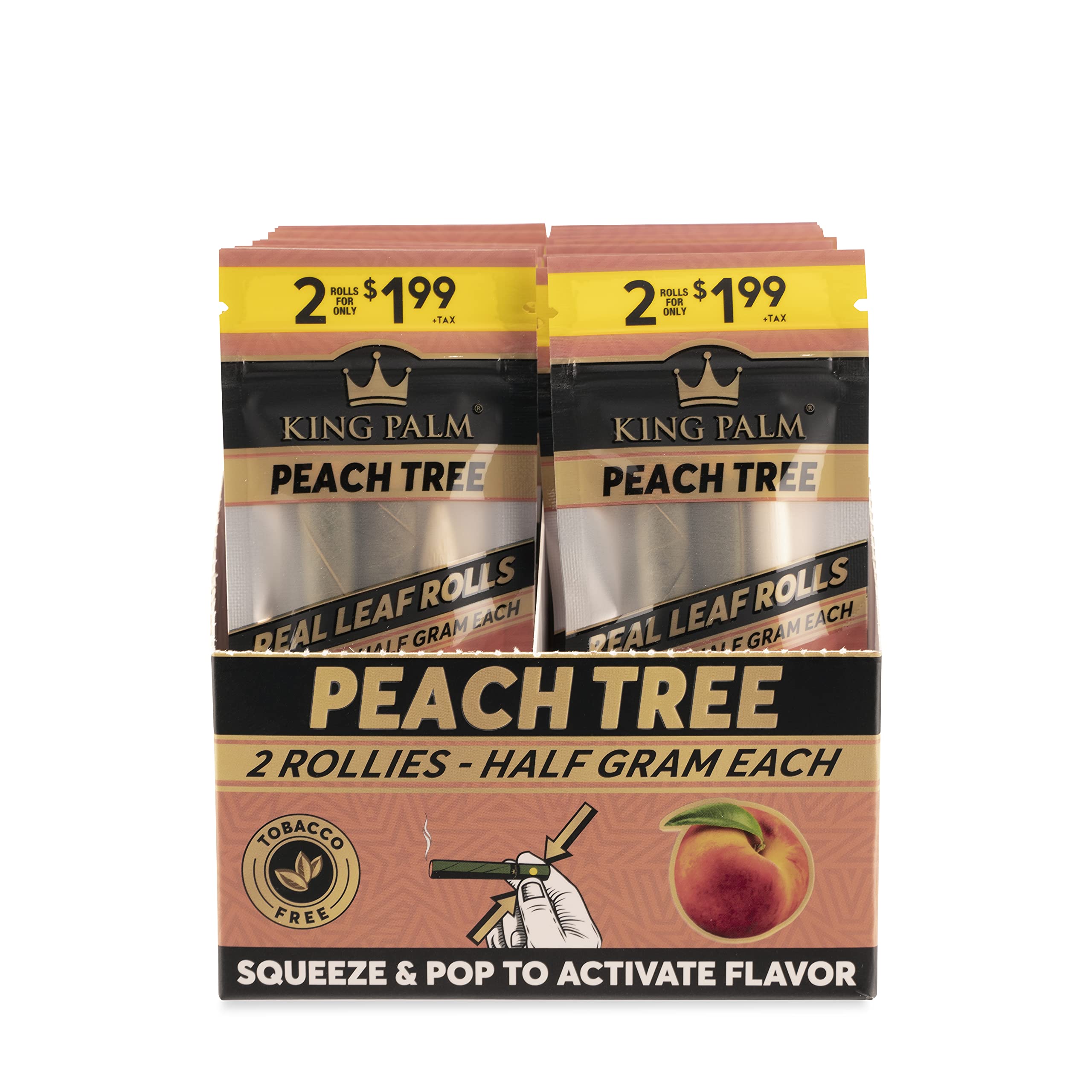 King Palm Flavors Rollie Size Cones 20 Pack, Display Terpene
