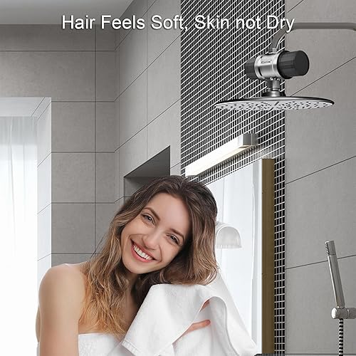 Miniatura 2 de Filtro de ducha de alto flujo para piel y cabello sensibles con hilos de metal, filtro de cabezal de ducha antiobstrucción, reduce el cloro,