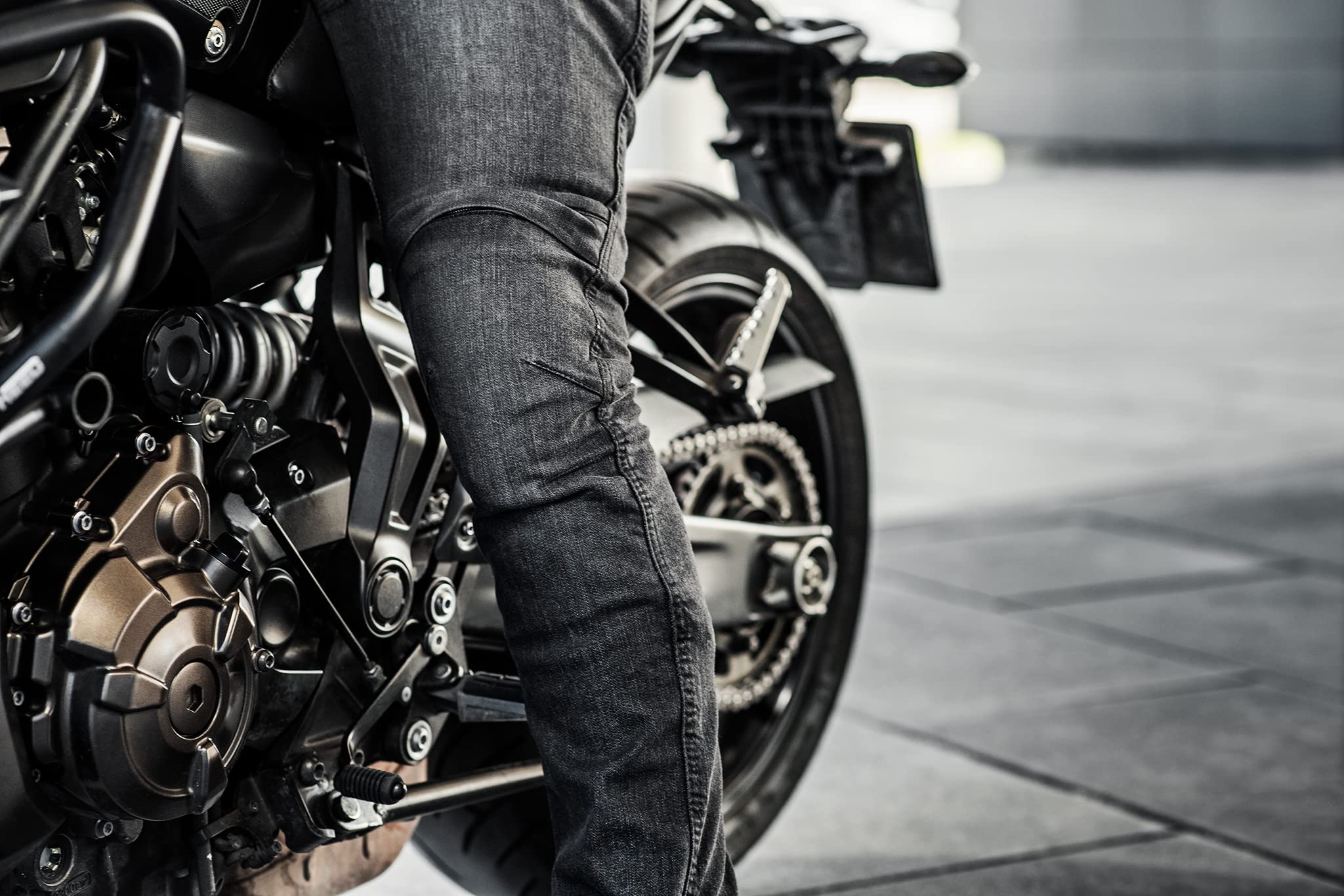 SHIMA GRAVEL Jeans Moto Homme - Ventilés Biker Pantalon Hommes Coupe Slim avec Renforts en Kevlar, Protection CE Genoux et Hanches ,Bleu, 38