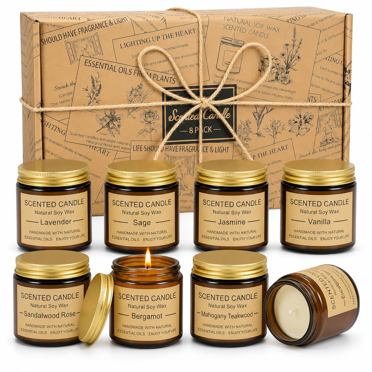 GUYHNE 8-Pack Scented Candles