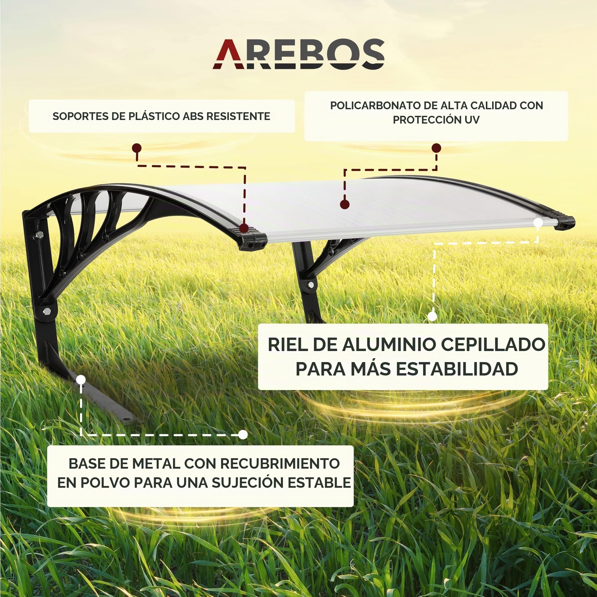 Arebos Garaje Robot cortacésped | Tamaño 102 x 79 x 46 cm | Resistente a la Intemperie + protección UV | con pies de Metal | Incluido el Material de Montaje