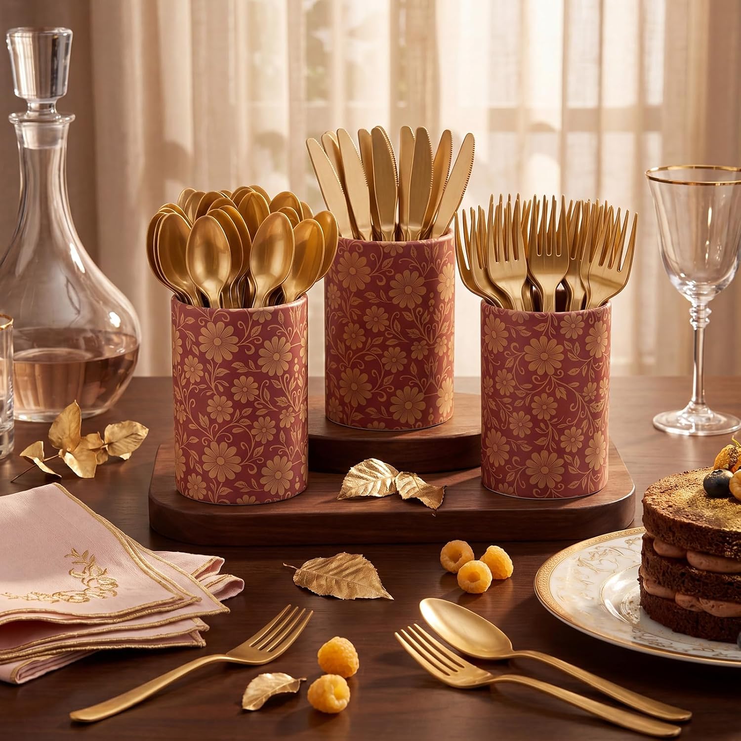 93 Pcs Mexican Disposable Utensil Set with Holders Day of The Dead