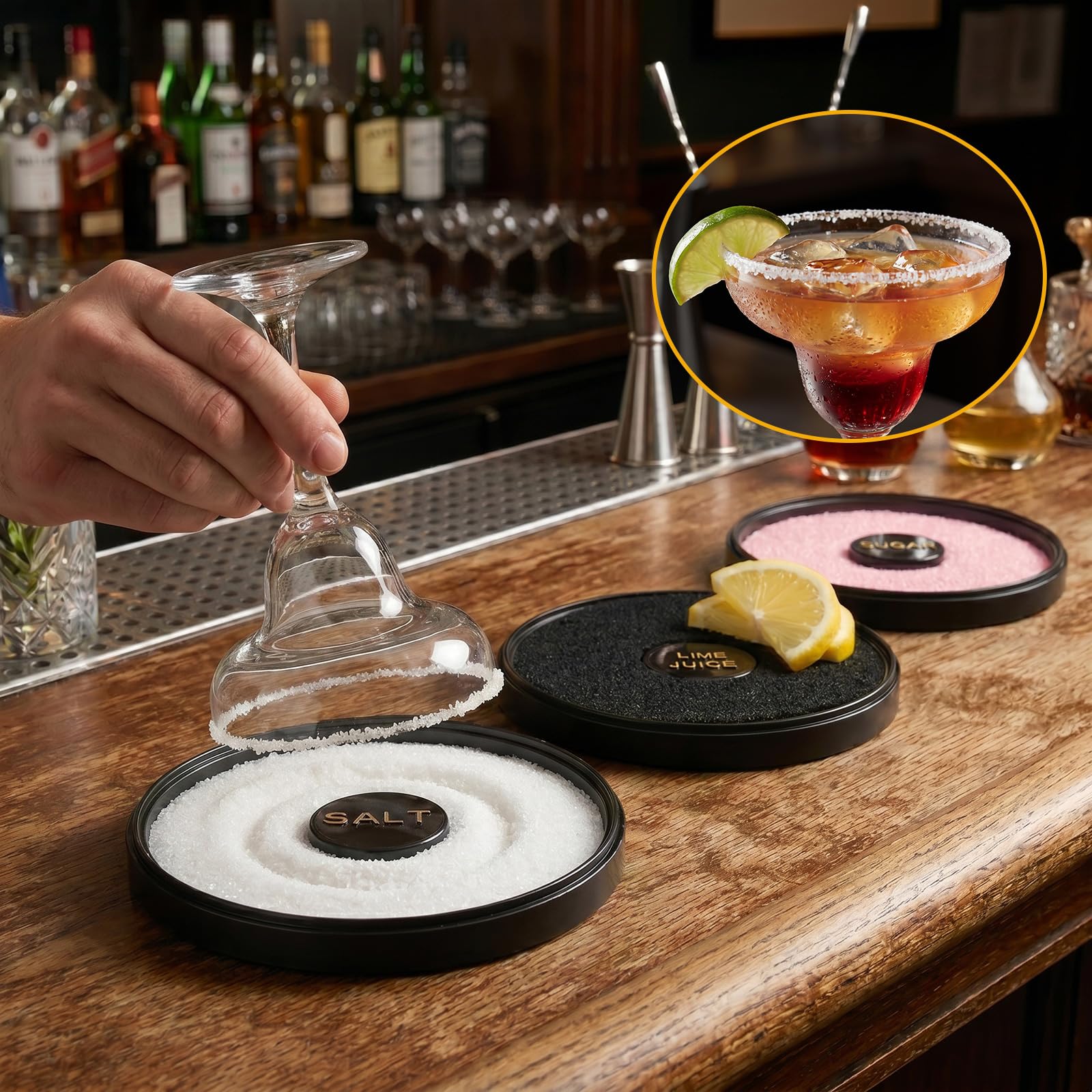 Margarita Salt Rimmer Set - Stackable Cocktail Station -6 Margarita Salt Rimmer Set - Stackable Cocktail Station -6