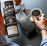 Vista 5 de Oak & Bond Coffee Co. Café Envejecido en Barril de Bourbon, grano entero de origen único de Brasil, tostado medio - chocolate, caramelo, naranja