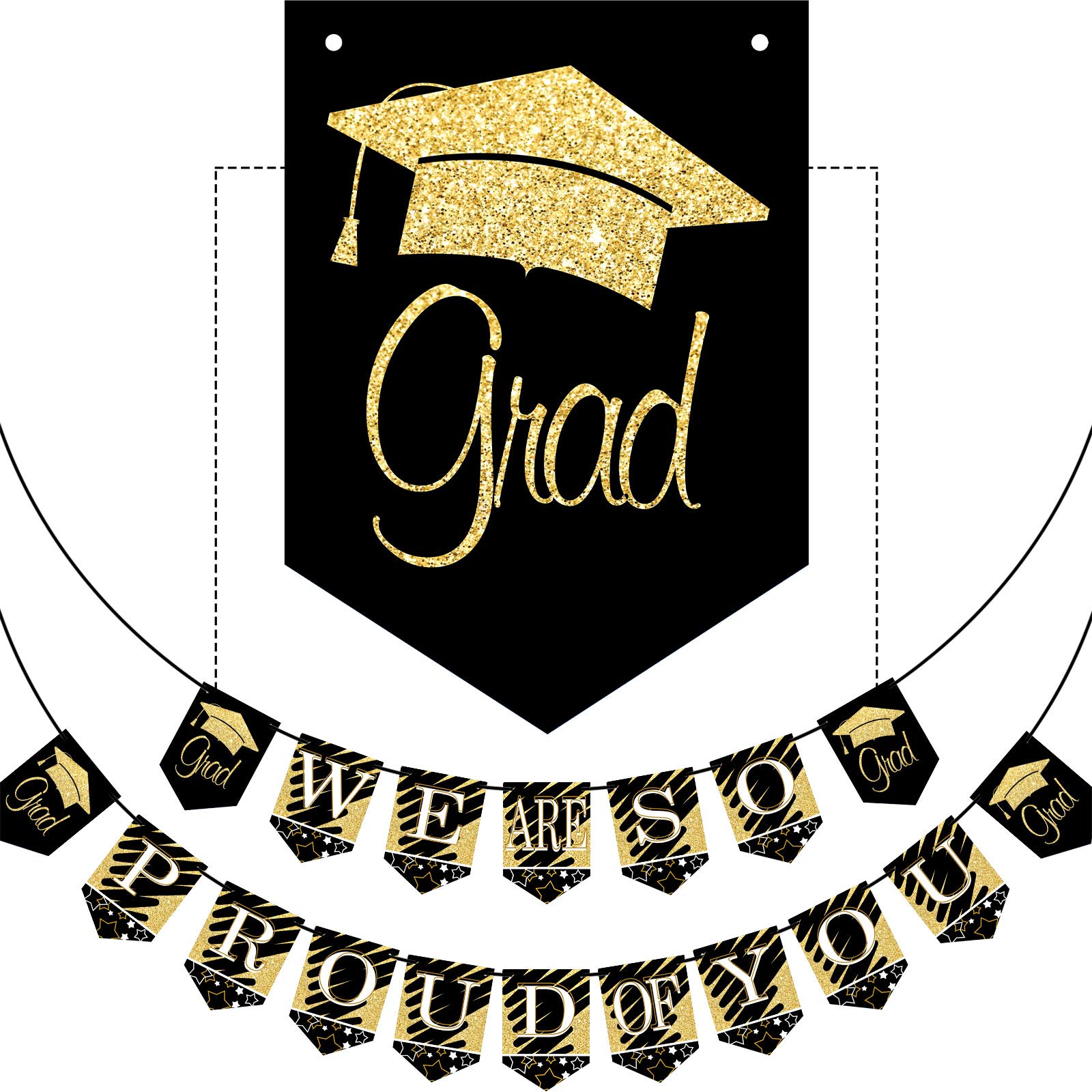 Buy 2021 Black Gold Graduation Banner No DIY Required Graduation