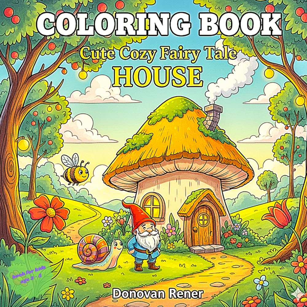 Cute Cozy Fairy Tale HOUSE Coloring Book: For Kids age 3-5