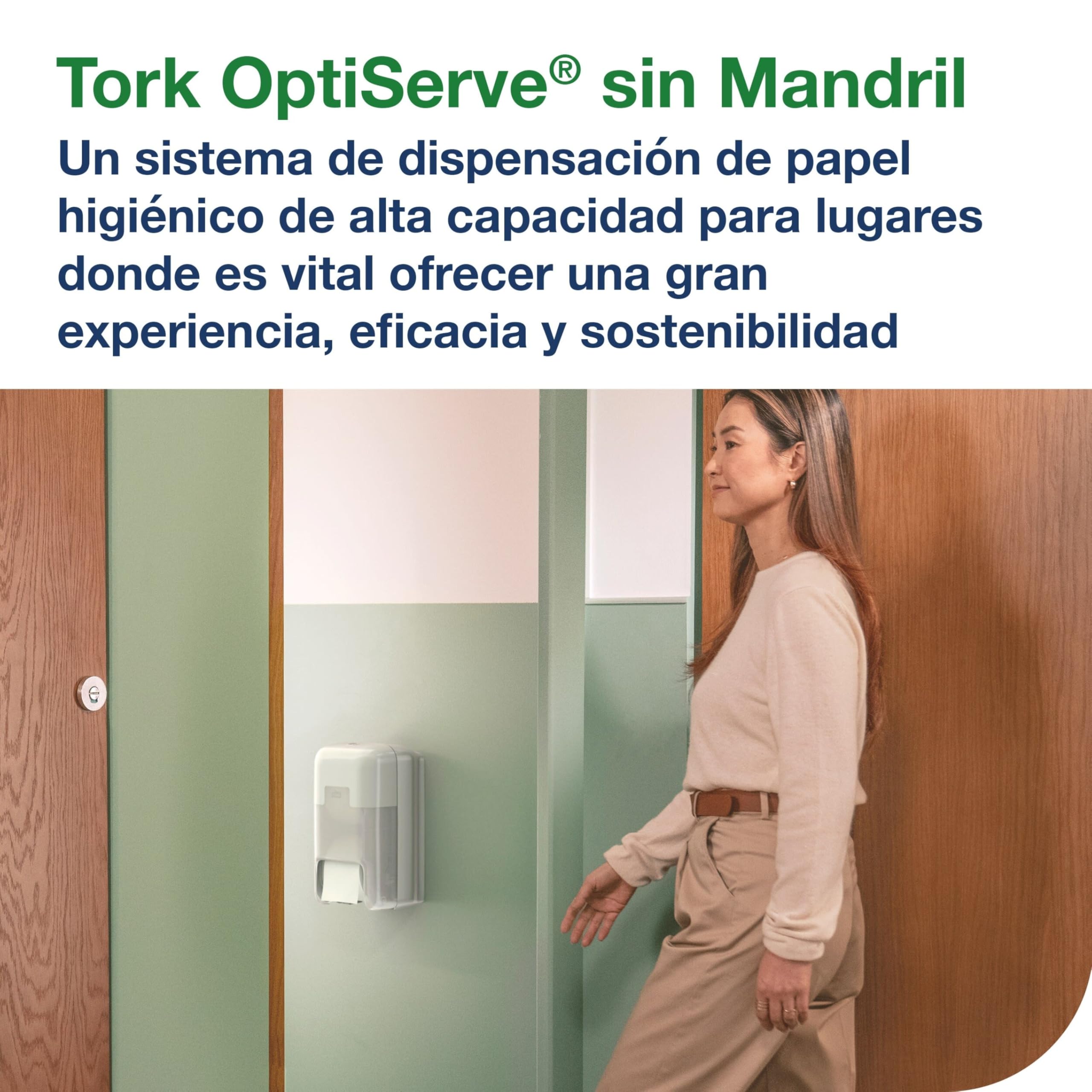 Tork OptiServe Papel Higiénico sin Madril Blanco T7, Universal, 1 capa, 24 × 1250 hojas, 472620