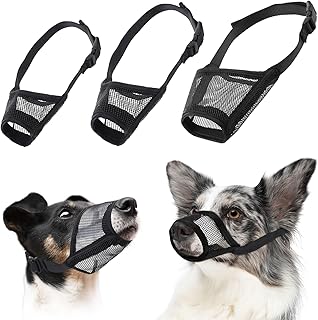 3 Stück Maulkorb Für Hunde Weicher Atmungsaktiv Schwarz Netz Maulkorb Hund Für Kleine Mittlere Große Hunde Anti-Rutsch Verstellbar Maulkörbe Zum Beißen Kauen Pflegen Hecheln Und Trinken product image