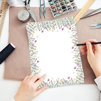 Amazon.com : AnyDesign 60 Sheets Floral Stationery Paper