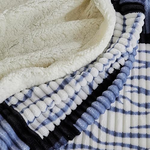 Miniatura 5 de Gracelife Manta de forro polar Sherpa para sofá, manta de felpa mullida y cálida para mujeres y hombres, acogedora manta gruesa y suave tamaño
