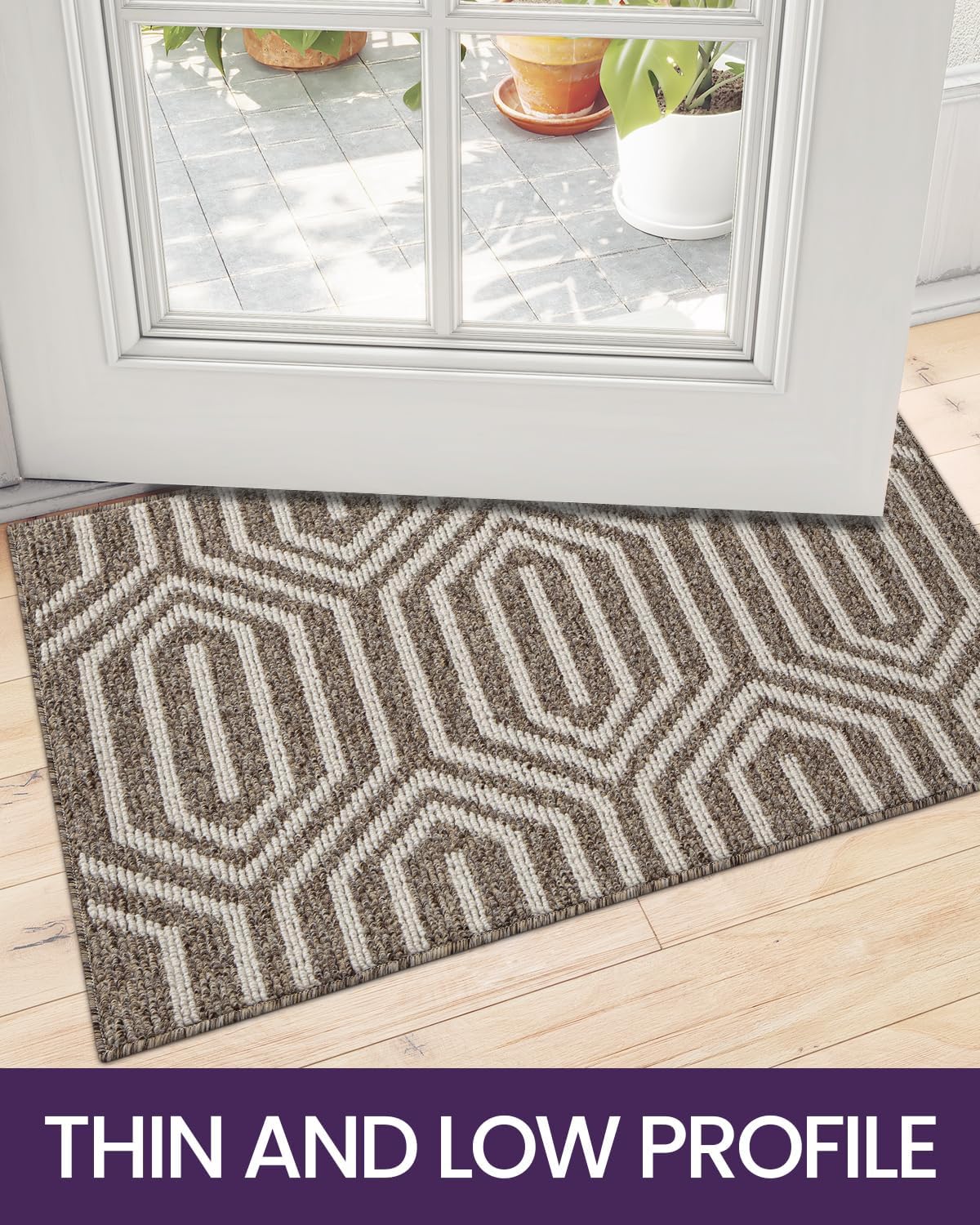 DEXI Front Door Mats for Entryway, Non Slip Washable Low-Profile Entry Doormat, Absorbent Resist Dirt Inside Floor Entrance Mat, Patio, 2x3 ft, Brown - Image 5