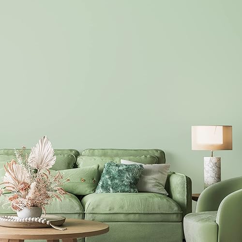 Miniatura 3 de VEELIKE Papel tapiz verde salvia de 15.7 x 118 pulgadas, despegar y pegar, removible, autoadhesivo, impermeable, papel de contacto verde salvia para