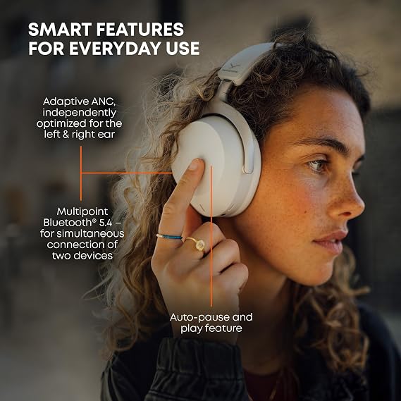 beyerdynamic AVENTHO 300 Wireless Bluetooth Headphones, Over Ear, Active Noise Cancelling, USB-C Charging, 50 Hours Playtime, Ultra Comfortable, Dolby Atmos and Head Tracking, Black