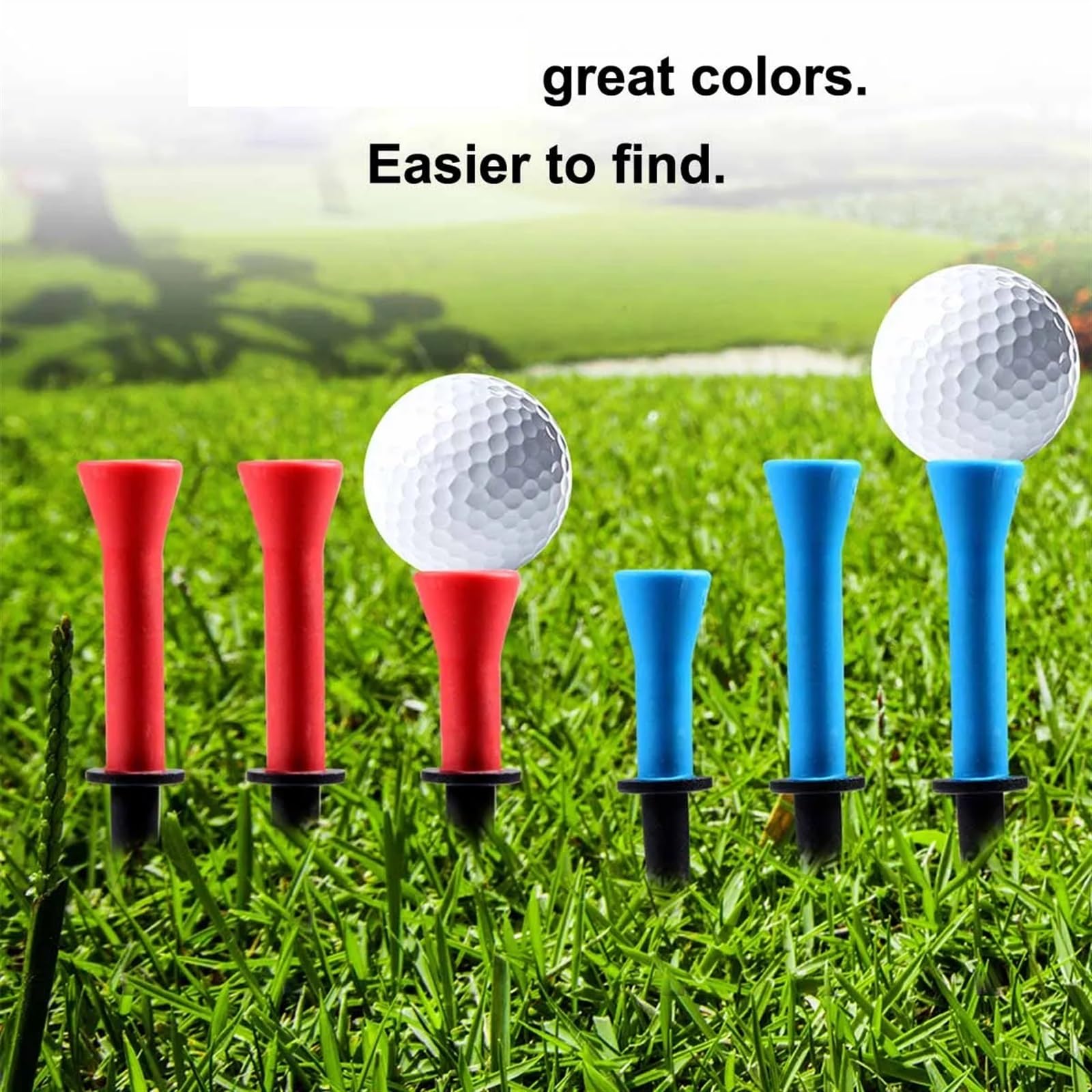 Golf Tee 6 Stück 58 mm 76 mm Kunststoff-Golf-Tees mit weicher Gummi-Polsterung, for Üben for Golfer, Golf-Zubehör FüR Einen Idealen Abschlag