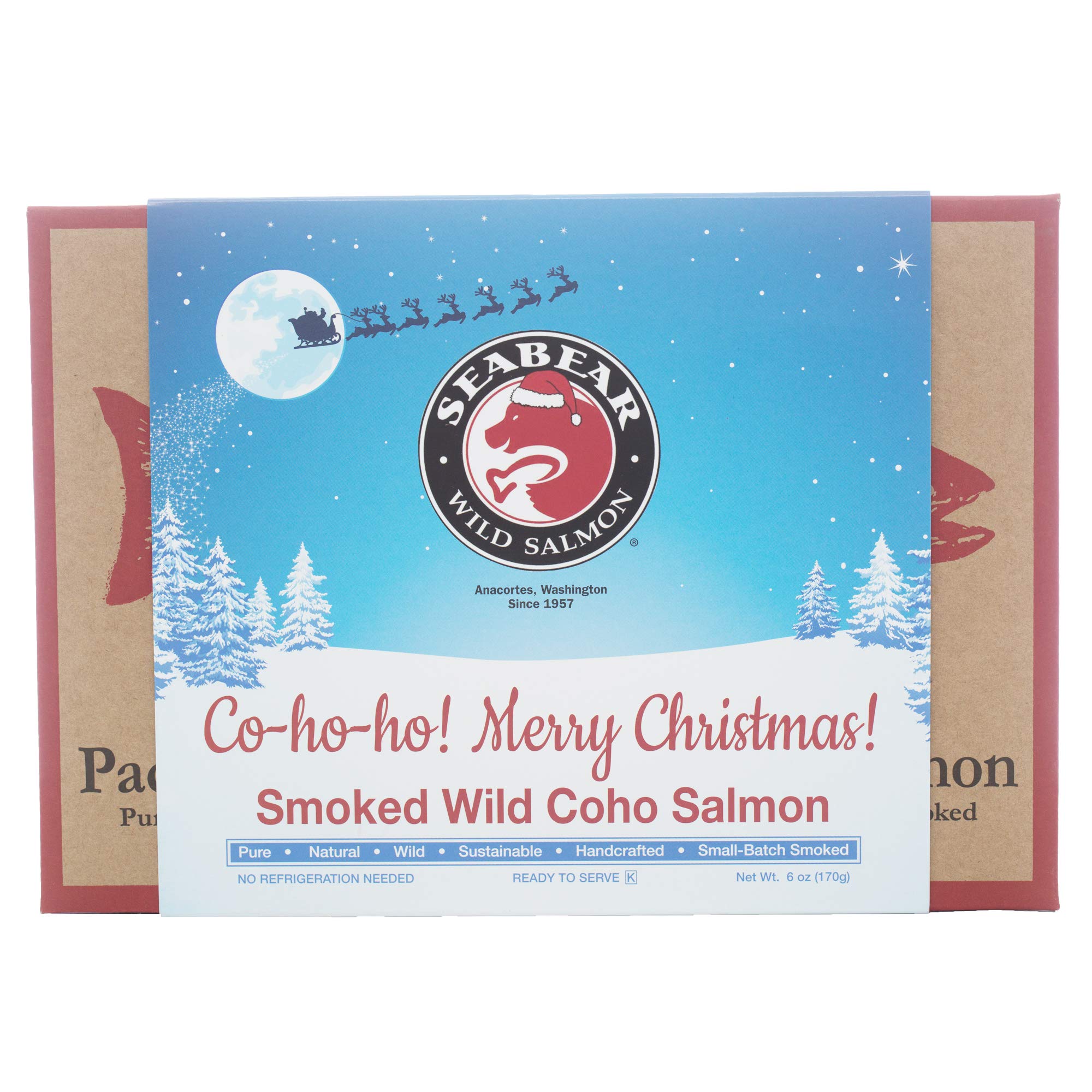 SeaBear - COHOHO MERRY CHRISTMAS! Smoked Coho Salmon - 6 oz