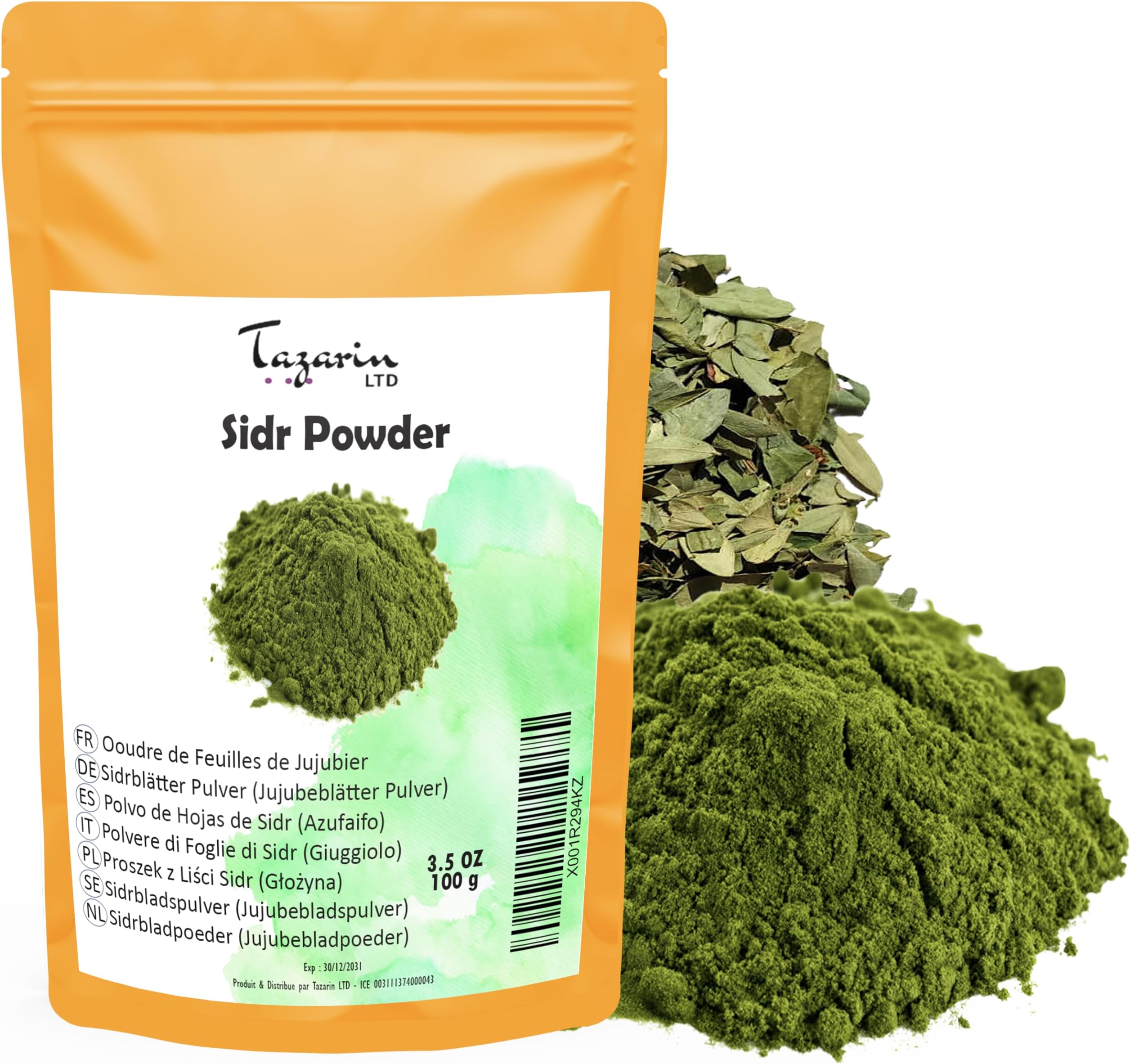 3.53 oz (100 g) Sidr Powder - Sidr Leaves Powder - TazarinLTD