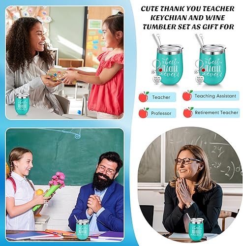 Miniatura 7 de Didaey Juego de 24 piezas de regalo de agradecimiento para profesores vaso de vino de 12 onzas para mujeres regalo del día de San Valentín para